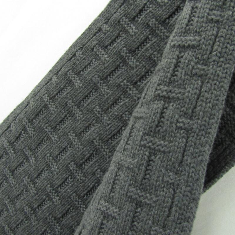 HERMES エルメス マフラー ニット カシミヤ ECHARPE MAILLE Hエンボス