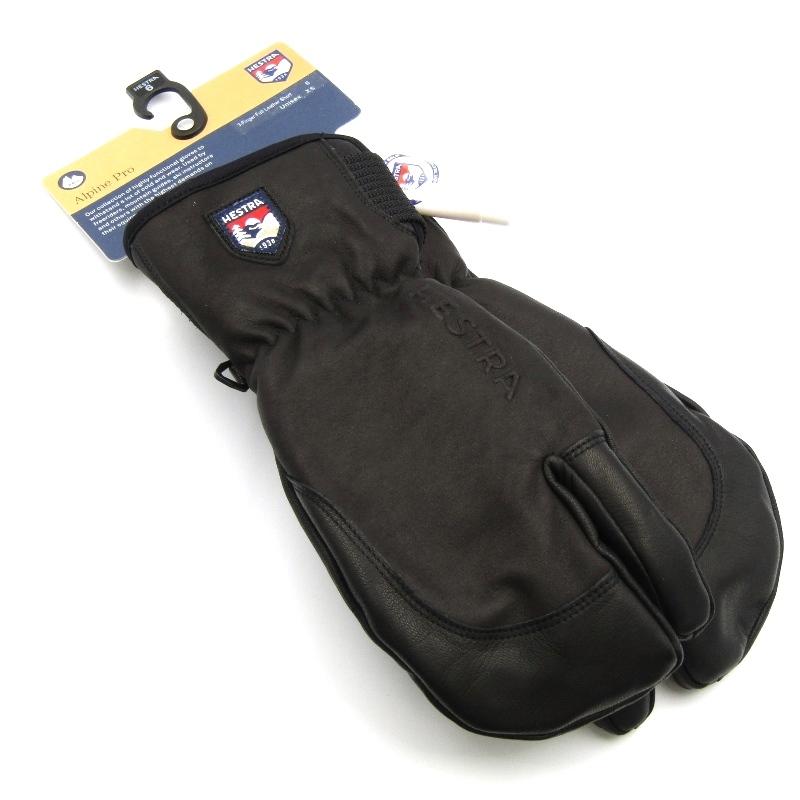 未使用 HESTRA ヘストラ スキーグローブ 3-FINGER FULL LEATHER SHORT 