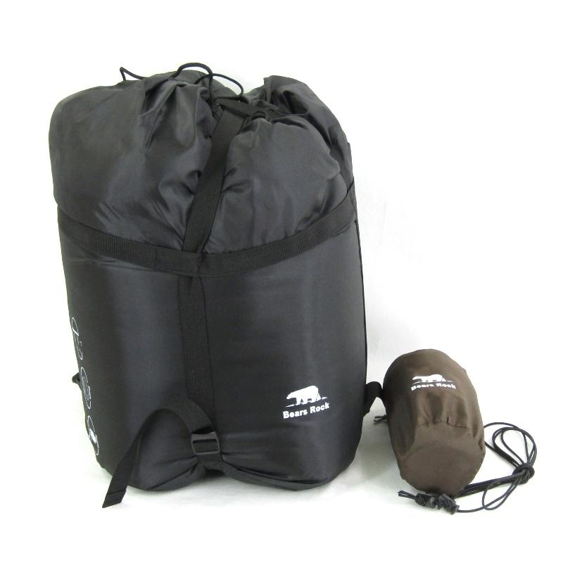 【美品】　Bears Rock ブラック マミー型寝袋 マミー型センタージッパー寝袋-34℃ FX-453G - Bears Rock:寝袋