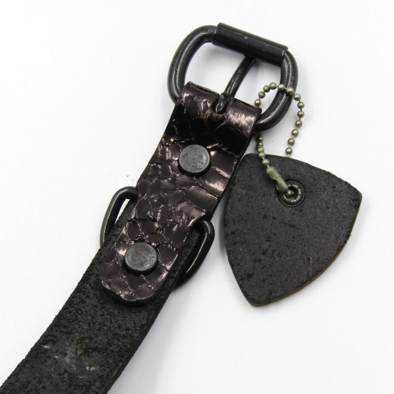 HTC 未使用 BLACK エイチティーシー ベルト PYTHON ROUND STUDS STONE 