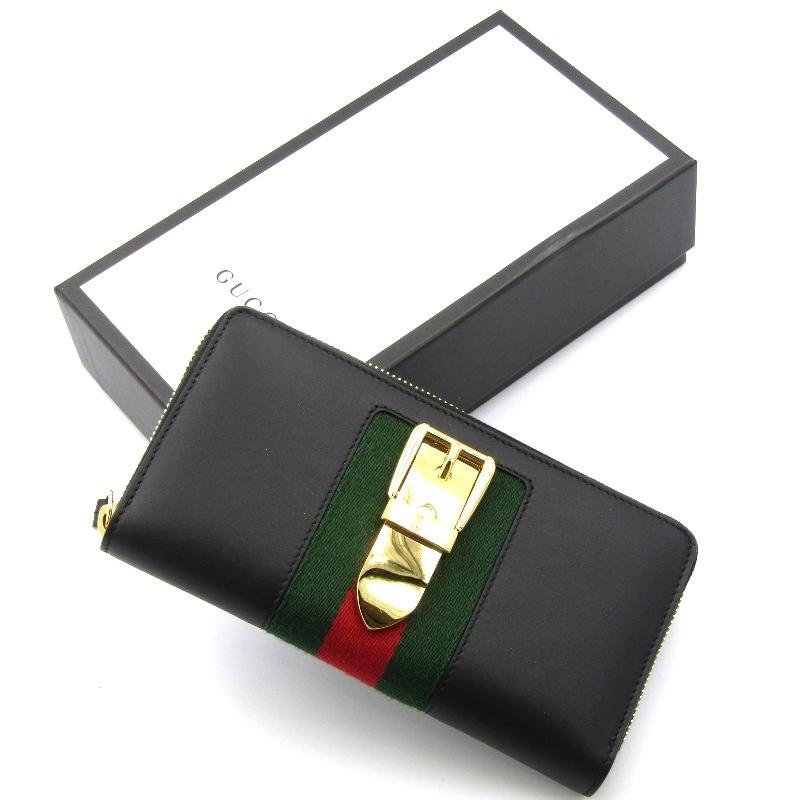 GUCCI 長財布 シルヴィ ラウンドファスナー シェリーライン