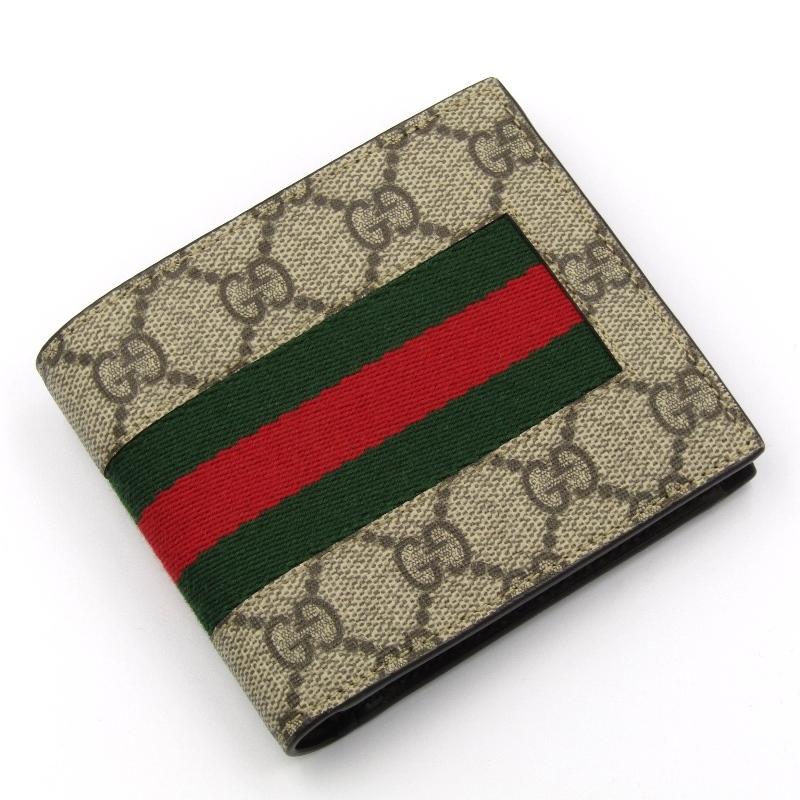 美品 GUCCI グッチ 二つ折り財布 408826 KHN4N 9791 GGスプリーム 
