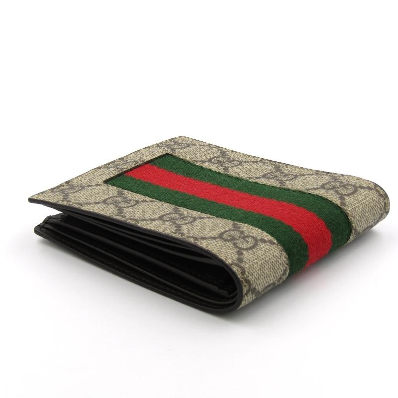 GUCCI 美品 グッチ 二つ折り財布 408826 KHN4N 9791 GGスプリーム 