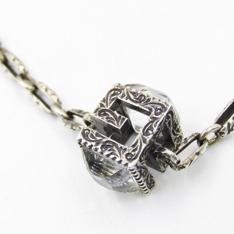 GUCCI グッチスクエアGキューブペンダントネックレスクリア