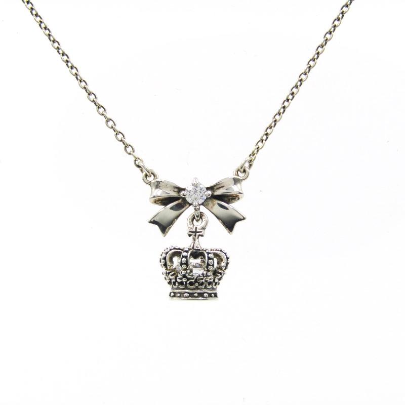 良品 JUSTIN DAVIS ジャスティンデイビス ネックレス SNJ351 PETIT FADEIT NECKLACE クラウン リボン