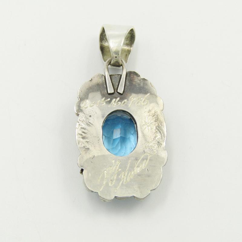 美品 BIGHAND ビッグハンド ペンダント 986 ブルートパーズ ターコイズ  