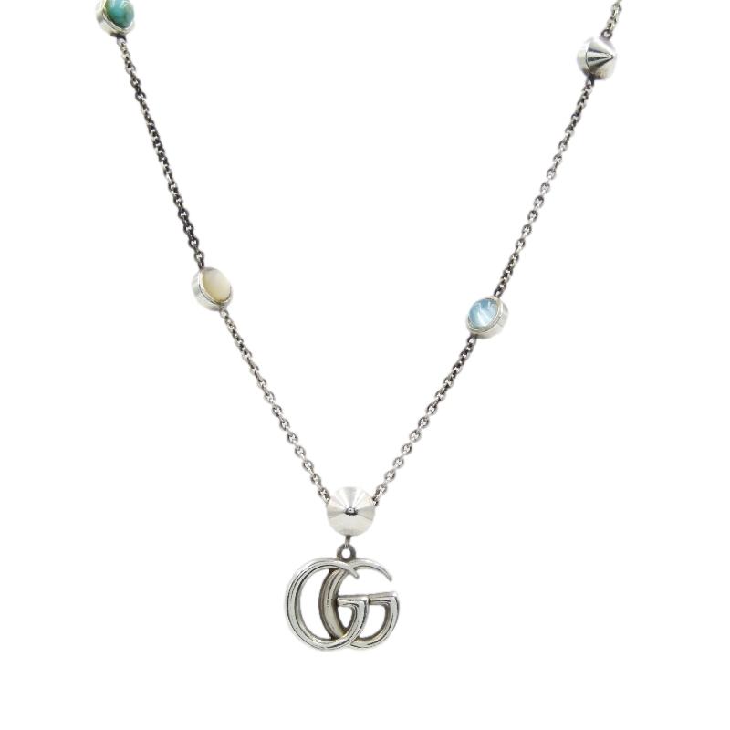 GUCCI グッチ ネックレス 527399 J8474 8517 ダブルG マザーオブパール 