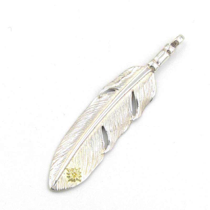 美品 REDMAN. レッドマン ペンダント メタル付き 大フェザー 左向き