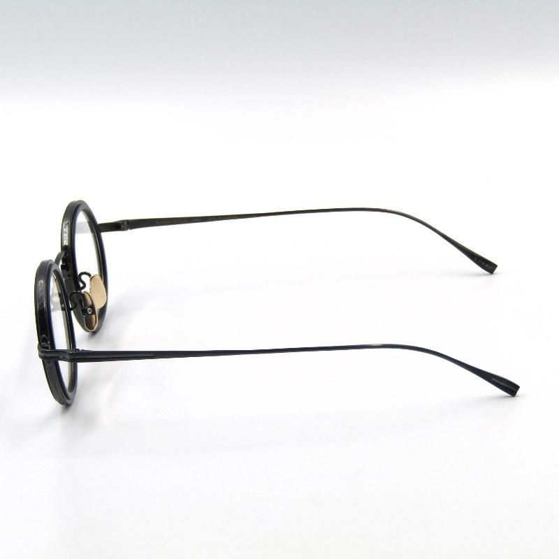 美品 金子眼鏡 ラウンド型メガネ ブラック 金子眼鏡 KA-27 ブラック