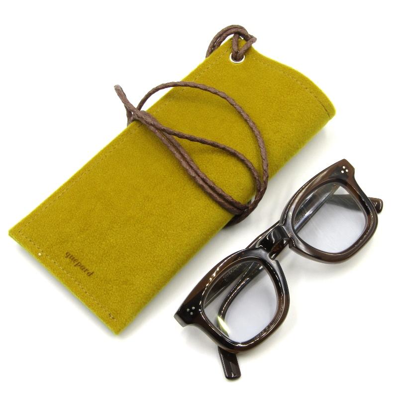 美品 guepard ギュパール サングラス gp-17 ウェリントン 8mm生地厚  