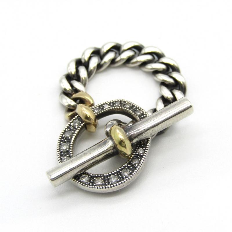 美品 hum ハム リング T-bar ring la-R257A #10 K18YG/SV925 美品 hum ハム リング T-bar ring la-R257A #10 K18YG/SV925