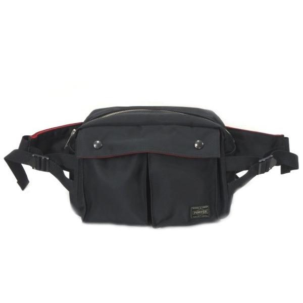 希少✨【PORTER × ILS】ポーター エルファイン ボディバッグ 黒 赤 未使用 PORTER L-fine WaistBag エルファイン ポーター 黒
