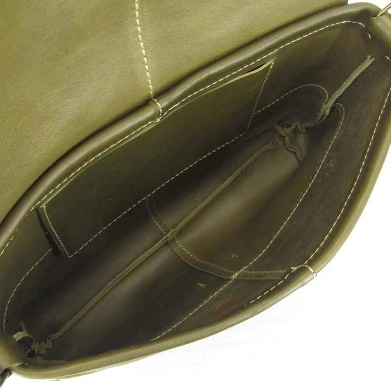 【極美品】ヘルツ　ショルダーバッグ　CK-3 サイズL ベルト付きのシンプルな半かぶせショルダーバッグ「革鞄のHERZ