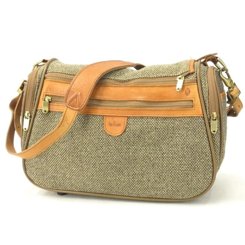 hartmann ハートマン ショルダーバッグ ツイードベルティング ベージュ  