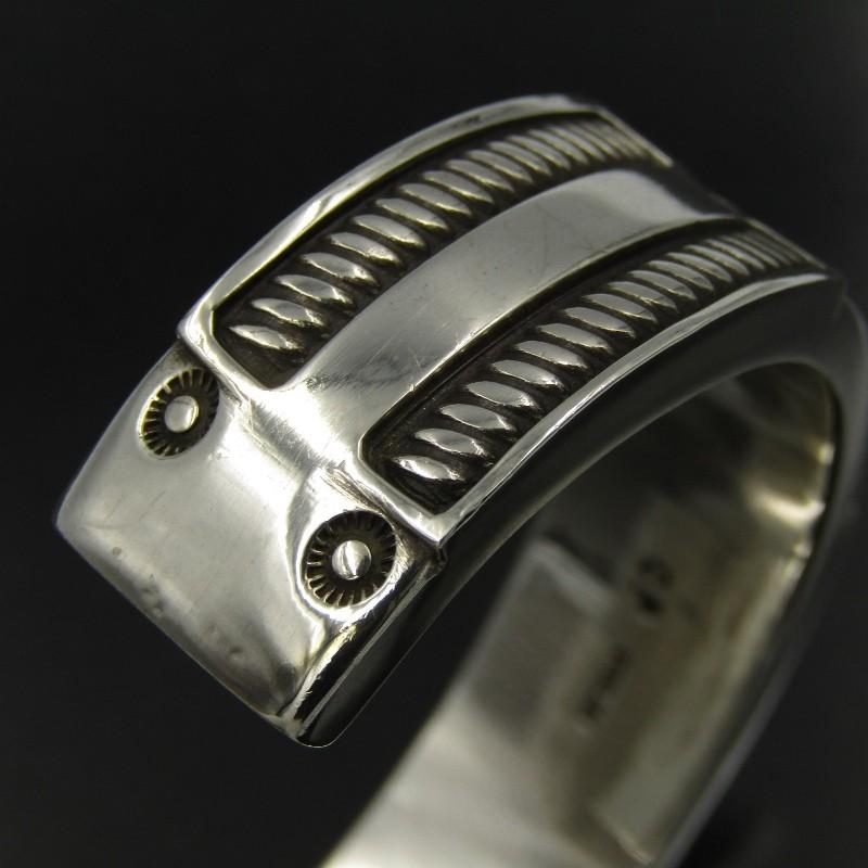 良品 Clendon Pete ナバホ族 バングル スタンプ クレンドンピート