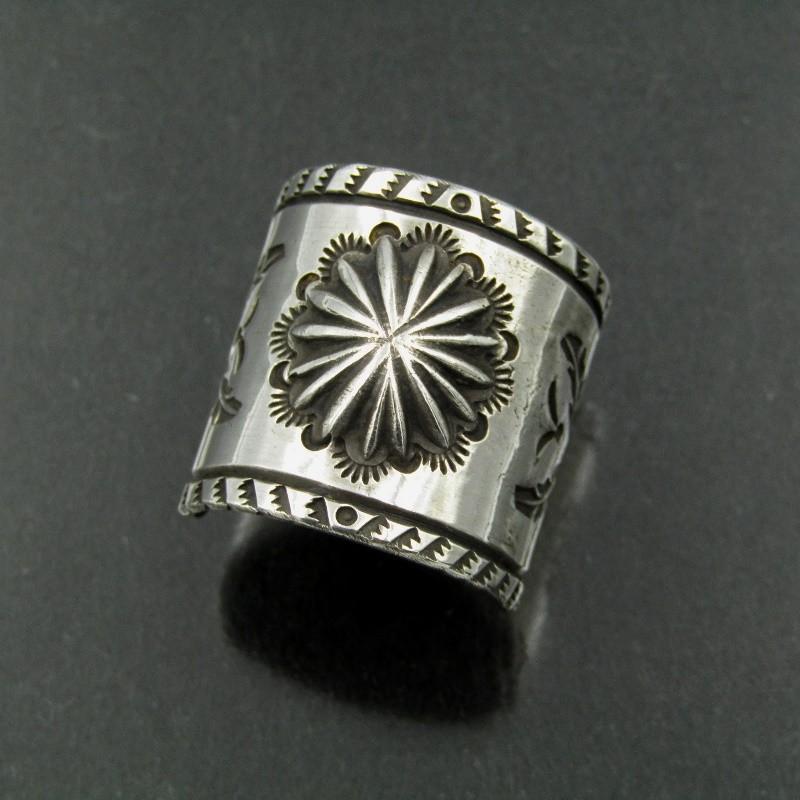 良品 Vernon Tracy ナバホ族 リング アポロ コインシルバー ワイド