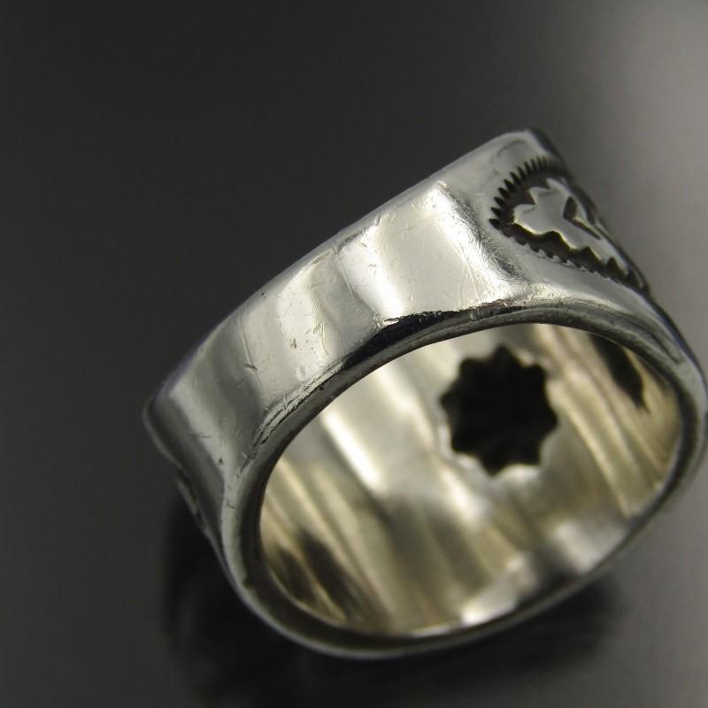 良品 Clendon Pete ナバホ族 リング アポロ スタンプ クレンドンピート