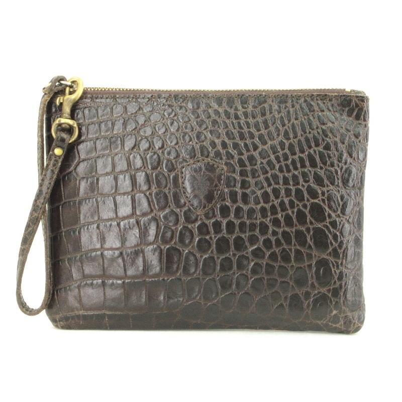 Felisi フェリージ ポーチ 897 クロコ型押し ブラウン 茶 バッグ