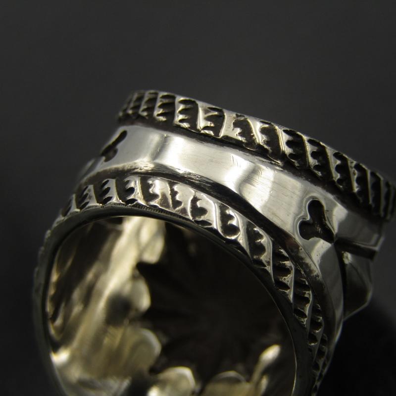 美品 Clendon Pete ナバホ族 リング スタンプ アポロ バンプアウト