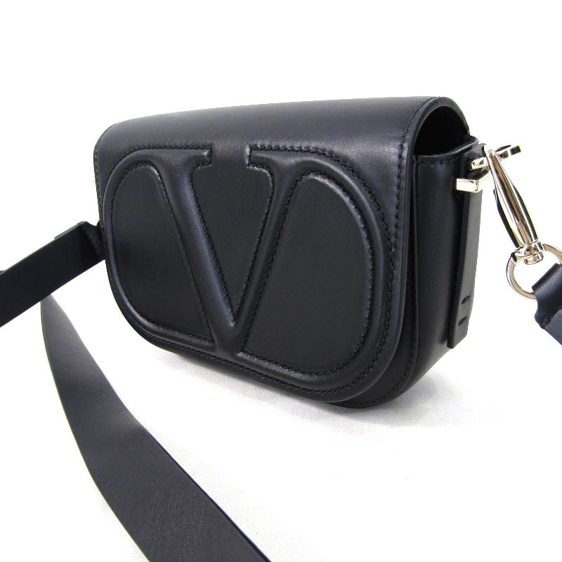 美品✨ヴァレンティノ ショルダーバッグ VLTN レザー ロゴ ブラック VALENTINO ヴァレンチノ VLTN ショルダーバッグ ブラック レザー