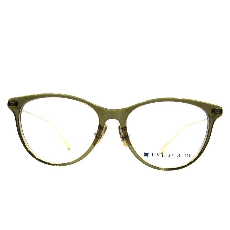 新品 EVE un BLUE 日本製 コンビフレーム ウェリントン眼鏡 ブラウン