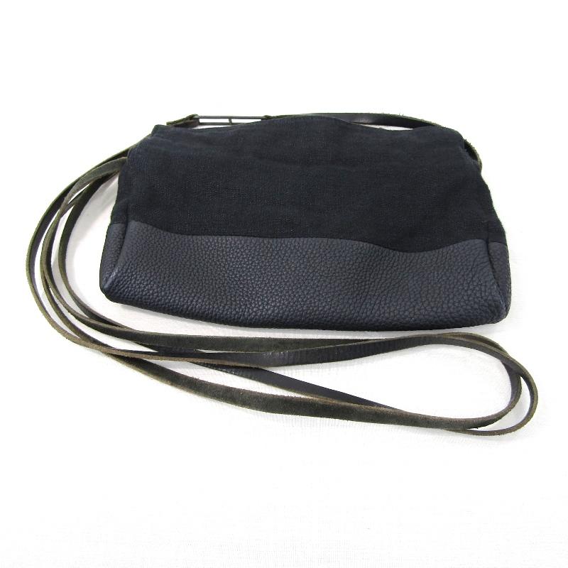 DEVOA デヴォア Crossbody bag linen calf leather ショルダーバッグ  
