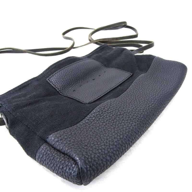 DEVOA デヴォア Crossbody bag linen calf leather ショルダーバッグ  