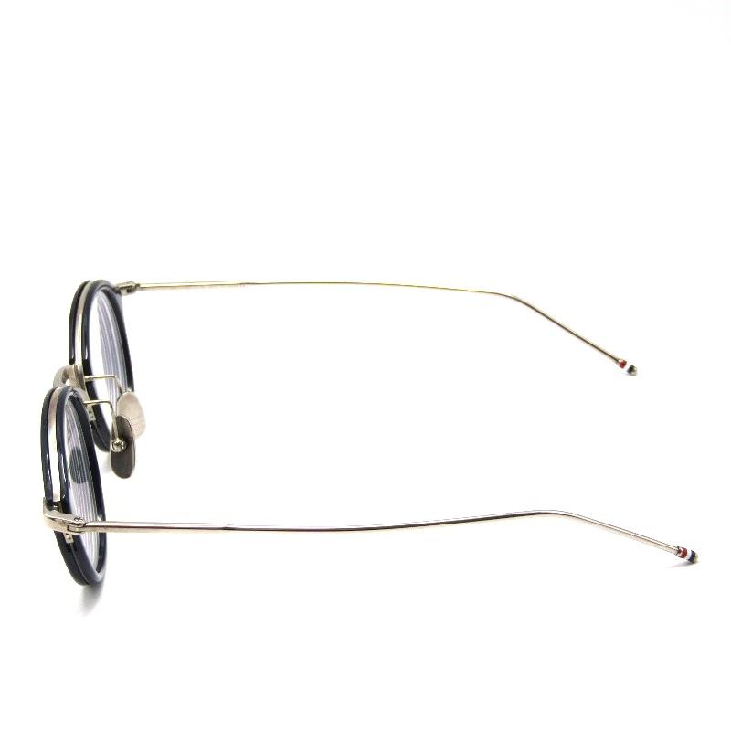 THOM BROWNE トムブラウン メガネフレーム TB-011-H 度入り 日本製 ボストン コンビ DITA期 NAVY/SILVER 61004213 THOM BROWNE（トム ブラウン） メガネフレーム TB-011-H 度入り 日本製