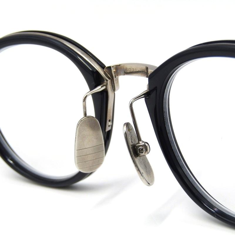 THOM BROWNE トムブラウン メガネフレーム TB-011-H 度入り 日本製 ボストン コンビ DITA期 NAVY/SILVER 61004213 THOM BROWNE（トム ブラウン） メガネフレーム TB-011-H 度入り 日本製