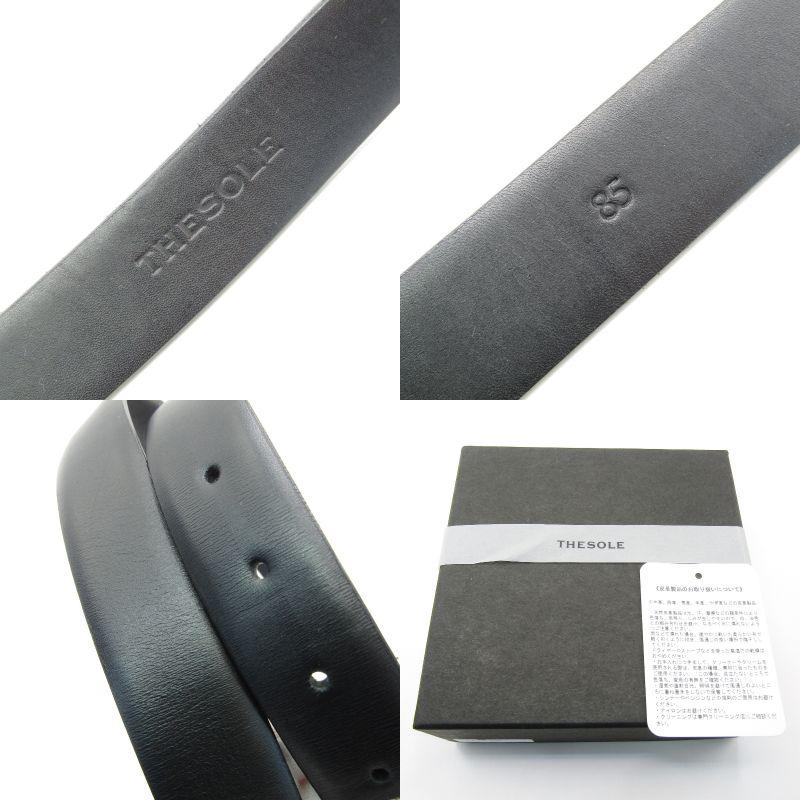 THE SOLE ザ・ソール ベルト クラシックドレス ブラックカーフ 30mm幅 牛革 ブラスバックル ブラック 黒 85  61004792 |  | 05