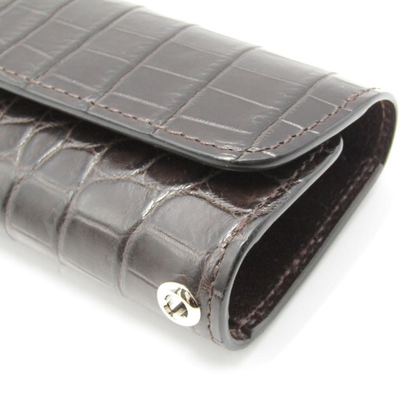 美品 WILDSWANS ワイルドスワンズ キーケース クロコ DAKAR 内装サドルプルアップ ダカール 4連 チョコ 61005274 WILDSWANS（ワイルドスワンズ） 美品 キーケース クロコ DAKAR 内装