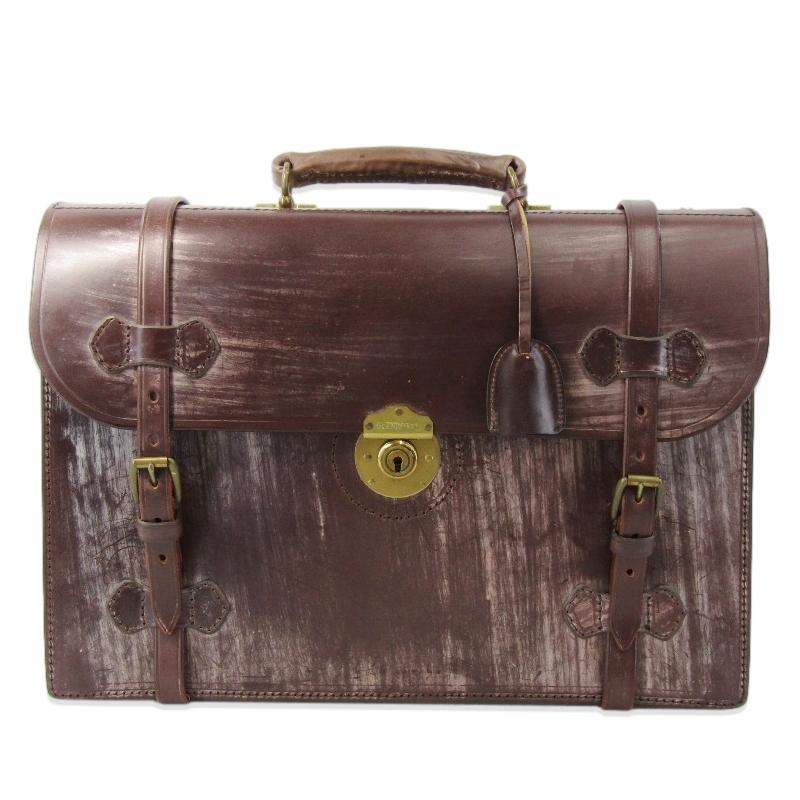 GLEN ダークブラウン レザー ブリーフケース GLENROYAL（グレンロイヤル） 美品 3 COMPARTMENT BRIEF CASE 341535