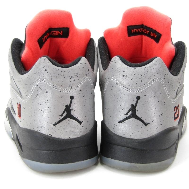 NIKE ナイキ AIR JORDAN 5 RETRO NEYMAR LOW 846315-025 REFLECT SILVER/INFRARED23-BLACK 27.5cm 箱付スニーカー  中古 64000582｜classic｜03