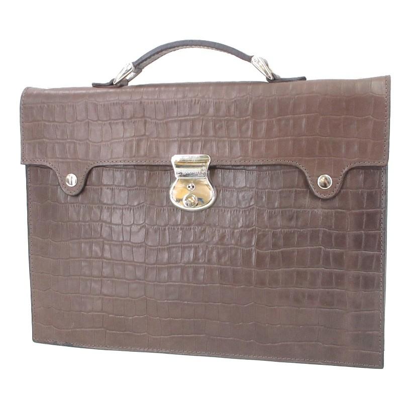 未使用級 2way マイケルコース クロコ型押 イタリアンレザー ブリーフ