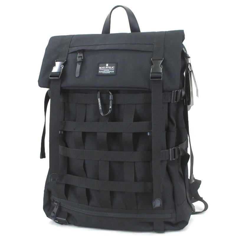 美品 MAKAVELIC マキャベリック バックパック CHASE MESHWORK BACKPACK 28L デイパック リュック ブラック