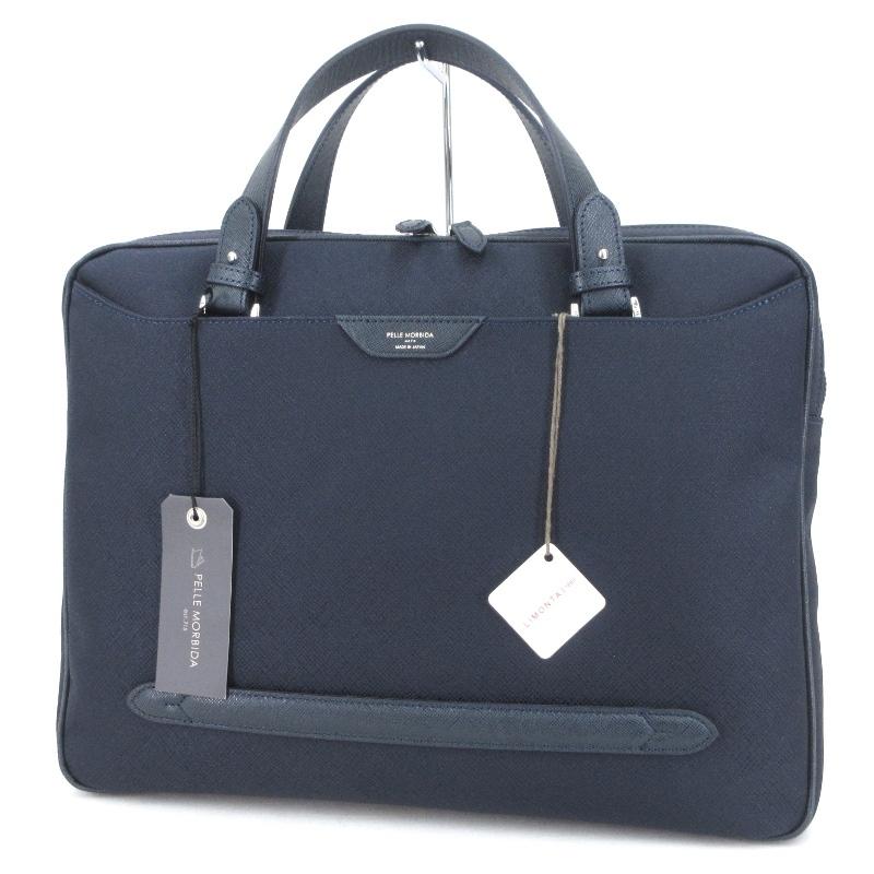 値下げしました。【中古】ペッレモルビダ　キャピターノネイビー PELLE MORBIDA 未使用 ペッレモルビダ ブリーフケース Capitano
