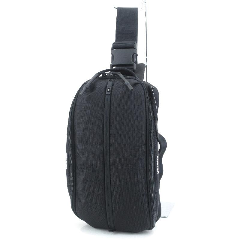 未使用 PORTER ポーター ショルダーバッグ UPSIDE 53217903 2WAY SLING SHOULDER BAG ウエストバッグ ブラック 黒 バッグ 鞄 中古