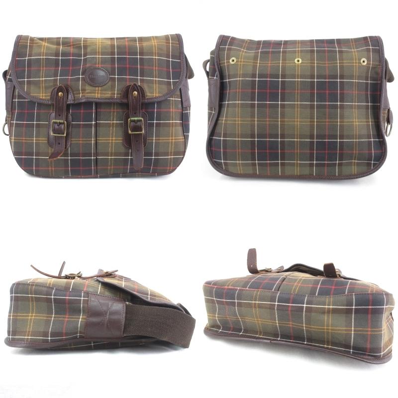 Barbour バブアー ショルダーバッグ Tarras Bag タータンチェック Classic Tartan タラスバッグ ブラウン 茶 バッグ  鞄 中古 65000963