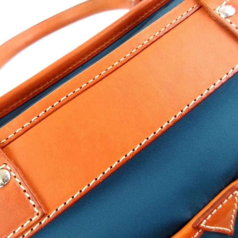 【美品】フェリージ　ビジネスバッグ　ナイロン　レザー　05-54 オレンジ系 美品】フェリージ ビジネスバッグ ナイロン レザー 05-54