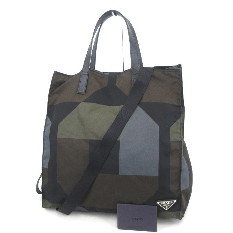 PRADA プラダ TESSUTO STAMPAT 2WAY ハンドバッグ