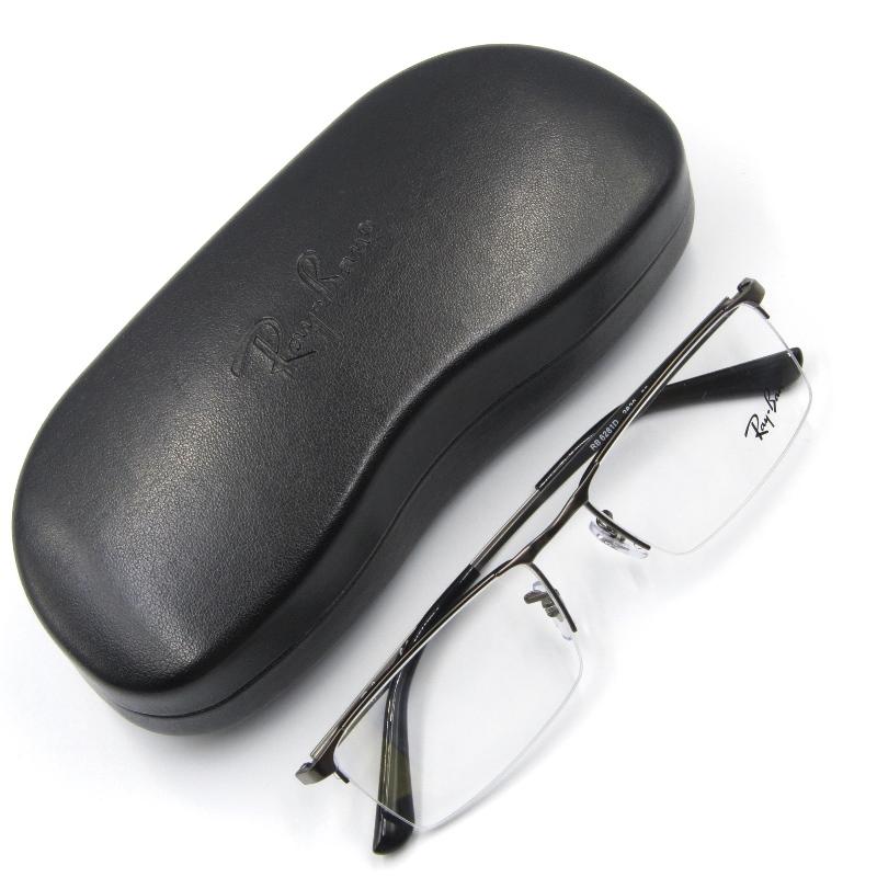 Ray-Ban 未使用 レイバン メガネフレーム RB6281D 2620 RX6281D スクエア ハーフリム アジアンフィット ガンメタル ...
