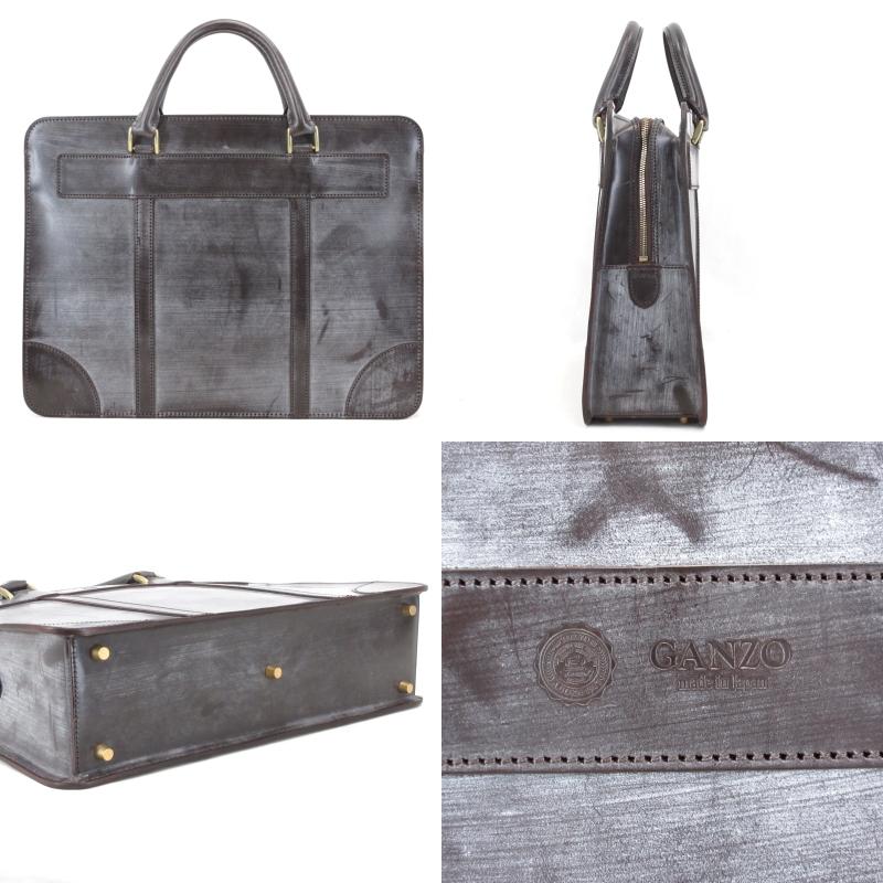 GANZO GUDブリーフケースダークブラウン