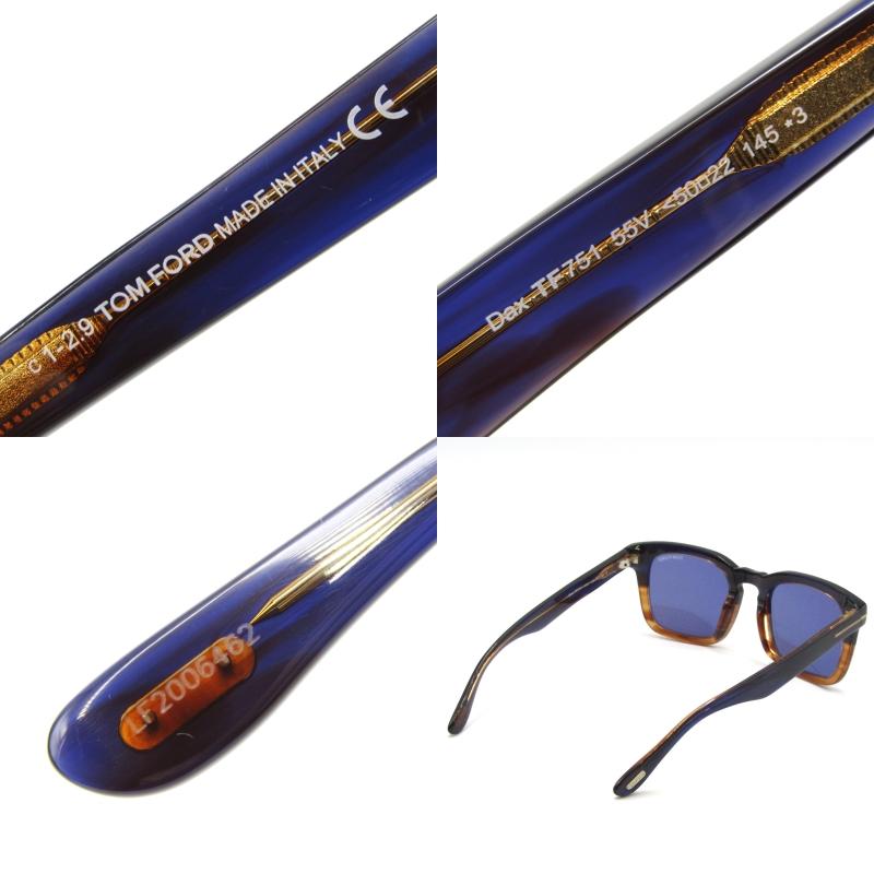 TOM FORD トムフォード サングラス Dax TF751 55V ダックス スクエア