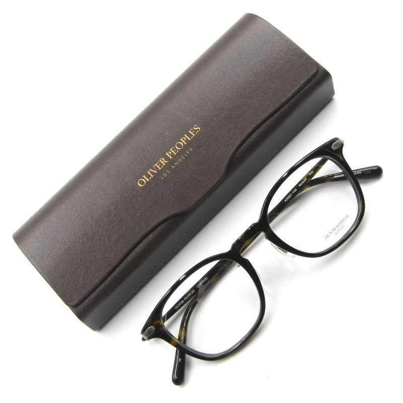OLIVER PEOPLES ブラックフレーム ケース付き Oliver Genuine Leather Four Frame Case Eyeglasses in Black