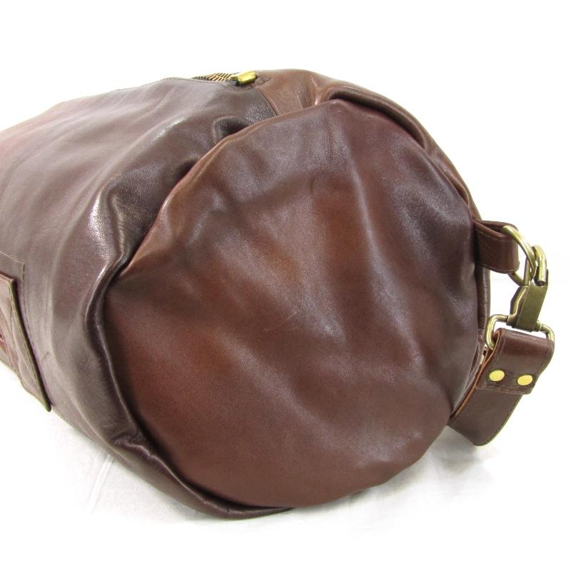 LARGE LEATHERS ハイラージレザーズ ミリタリー ドラムバッグ ホースハイド ホースハイド レザー 馬革 ブラウン  【サック】  65007278