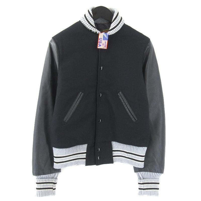 美品 SKOOKUM スクーカム スタジャン USA製 レザー切り替え ウール  