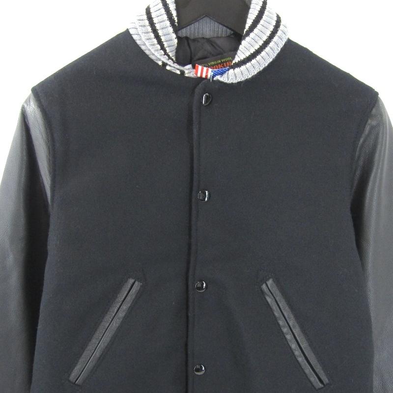 美品 SKOOKUM スクーカム スタジャン USA製 レザー切り替え ウール  