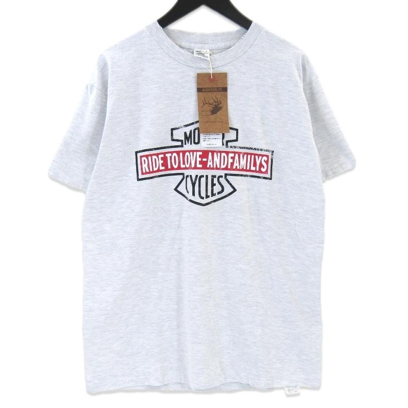 未使用 ANDFAMILY アンドファミリー DAMAGE BIG TEE MOTORCYCLE