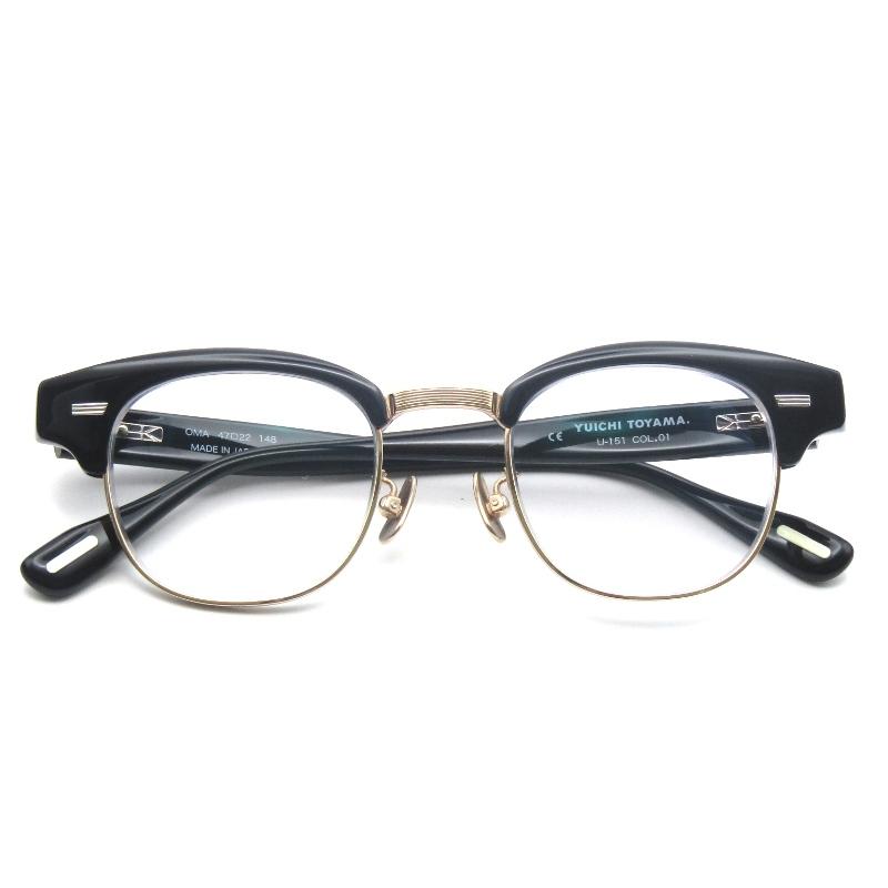n*i様 美品 YUICHI TOYAMA. U-151 Black/Gold YUICHI TOYAMA. ユウイチトヤマ メガネフレーム U-151 OMA 度入り 日本