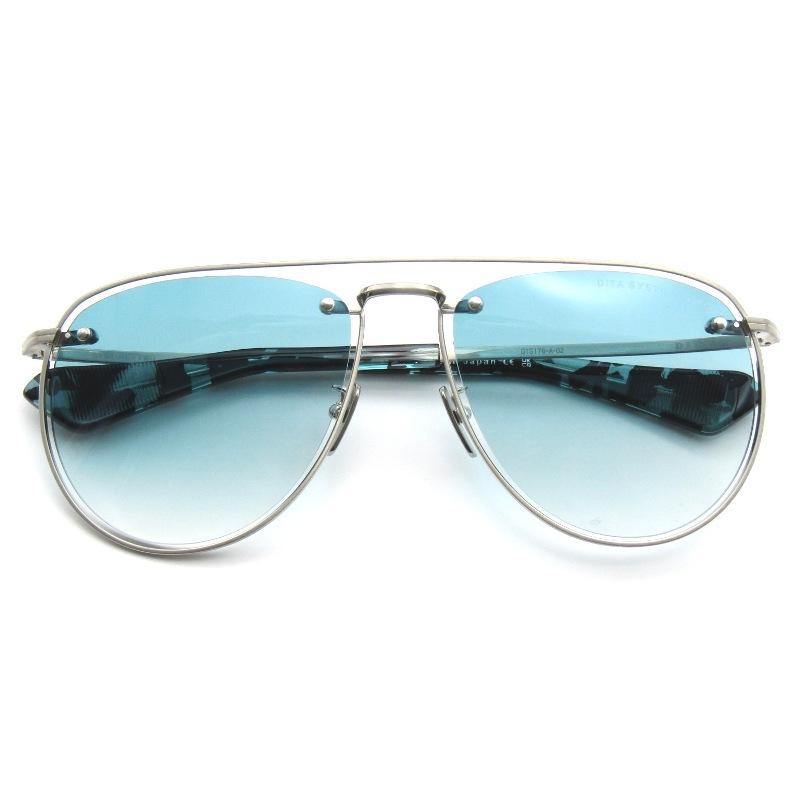 美品 DITA ディータ サングラス SYSTOIC-TWO DTS176-A-02 日本製 ツーブリッジ ティアドロップ Brushed Silver 65009648 Dita（ディータ） 美品 サングラス SYSTOIC-TWO DTS176-A-02 日本製